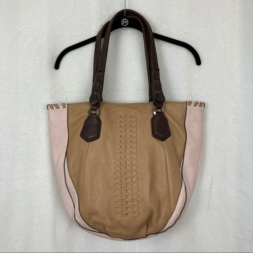 Oryany Lyssie Large Pebbled Leather Color Block Tote Bag